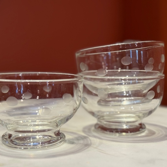 Anchor Hocking Other - 3 Anchor Hocking Coin Dot Sherbert Dessert Bowl Etched